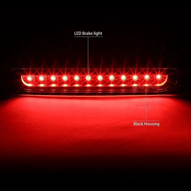 Alt view image 2 of 6 - DNA Motoring 3BL-FJC06-LED-BK For 2007 to 2014 Toyota FJ Cruiser GSJ15W LED 3rd Third Tail Brake Light Rear Stop Lamp Black Housing 08 09 10 11 12 13