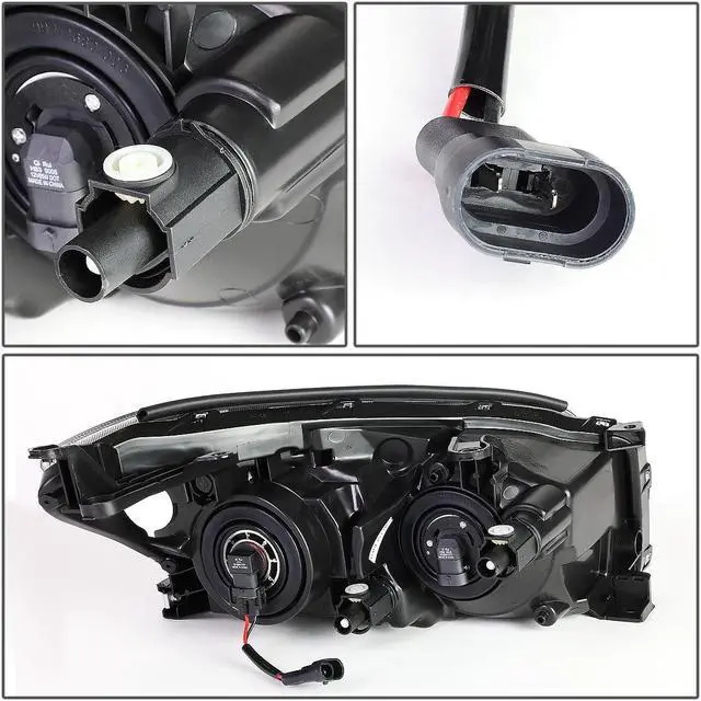 Alt view image 4 of 5 - DNA Motoring HL-OH-TRAV409-BK-AM For 2009 to 2012 Toyota Rav4 XA30 Pair Projector Headlight Black Housing Amber Corner Headlamps 10 11 Left + Right