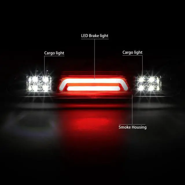 Alt view image 2 of 6 - DNA Motoring 3BL-F15004-3D-LED-SM For 2004 to 2010 Ford F150 Explorer Sport Trac Lincoln Mark LT 3D LED Bar 3rd Third Tail Brake Light w/Cargo Lamp Smoked Housing 05 06 07 08 09
