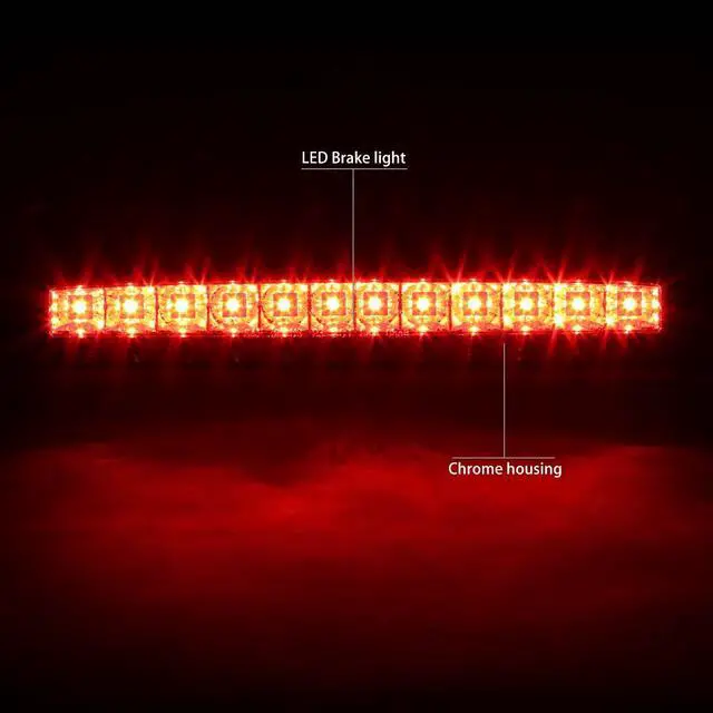 Alt view image 3 of 6 - DNA Motoring 3BL-FRAN93-LED-CH For 1993 to 2016 Ford Super Duty Ranger Mazda B-Series LED 3rd Third Tail Brake Light Rear Stop Lamp Chrome Housing 94 95 96 97 98 99 00 11 12 13 14 15