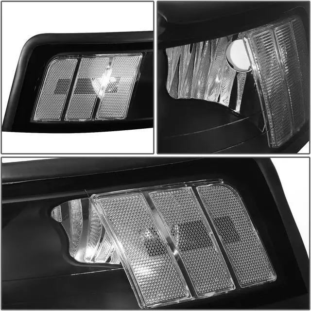 Alt view image 4 of 4 - DNA Motoring HL-OH-FM99-BK-CL1 For 1999 to 2004 Ford Mustang OE Style Headlight Black Housing Clear Corner Headlamp 4 Gen 00 01 02 03 Left + Right
