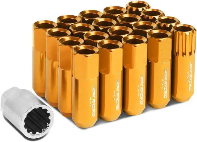 Main image of DNA Motoring LN-ZTL-9023-15-OR 16-Piece M12 x 1.5 Aluminum Alloy Wheel Lug Nuts + 4 x Lock Nut + 1 x Lock Nut Key (Orange)