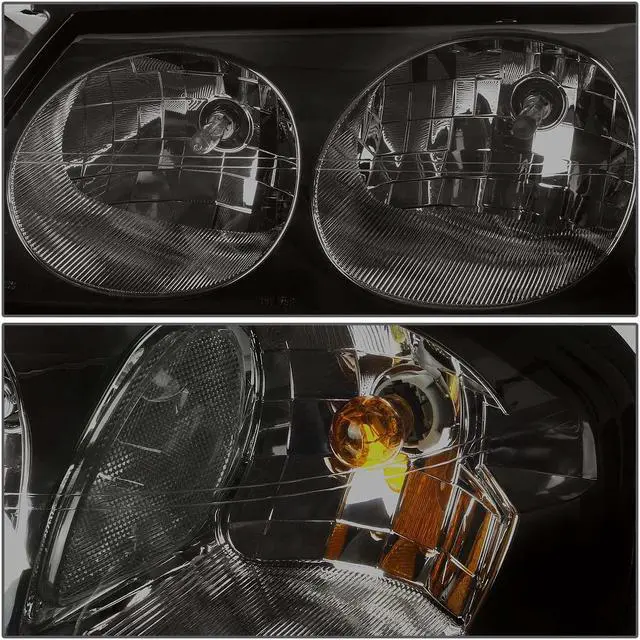 Alt view image 2 of 3 - DNA Motoring HL-OH-CI00-SM-CL1 For 2000 to 2005 Chevy Impala 8th Gen Pair Headlight Smoked Housing Clear Corner Headlamp 01 02 03 04 Left + Right