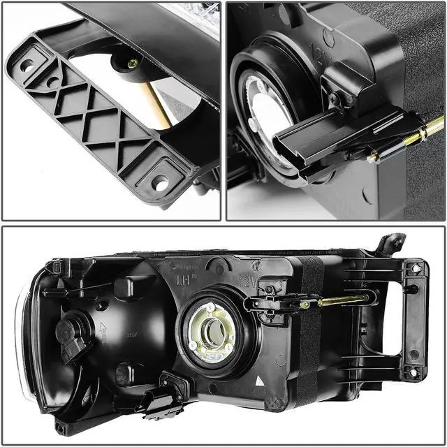 Alt view image 4 of 5 - DNA Motoring HL-OH-DR02-CH-CL1 For 2002 to 2005 Dodge Ram Truck 1500 2500 3500 Chrome Housing Clear Corner Headlight Headlamp 3rd Gen 03 04