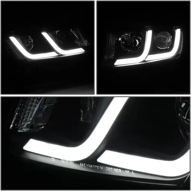 Alt view image 3 of 7 - DNA Motoring HL-HPL-JGC14-BK-CL1 For 2014 to 2016 Jeep Grand Cherokee LED DRL Projector Headlight Black Housing Clear Corner Headlamp 12 Left + Right