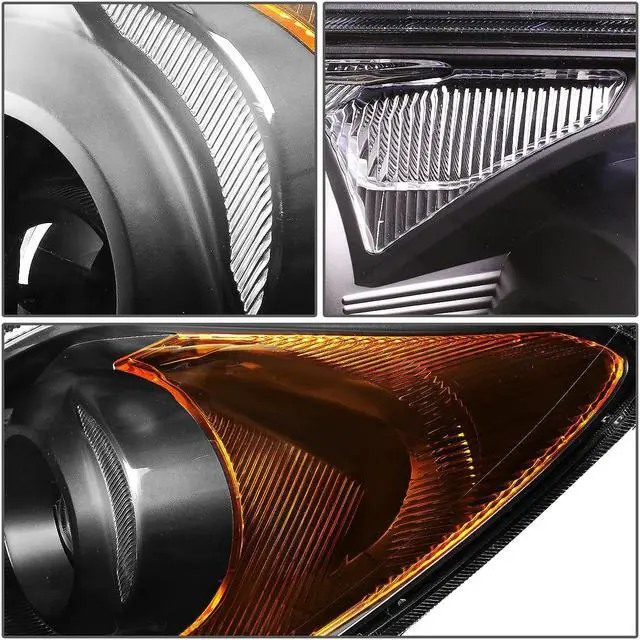 Alt view image 3 of 5 - DNA Motoring HL-OH-TRAV409-BK-AM For 2009 to 2012 Toyota Rav4 XA30 Pair Projector Headlight Black Housing Amber Corner Headlamps 10 11 Left + Right