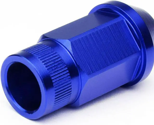 Alt view image 3 of 5 - DNA Motoring LN-ZTL-9021-15-BL M12 x 1.5 Open End 20-Piece Aluminum Alloy Wheel Lug Nuts + Deep Drive Extension (Blue)