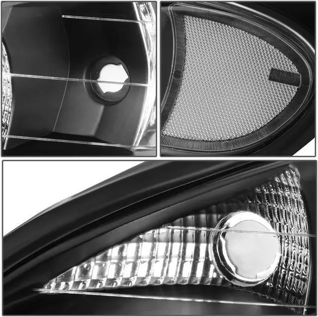 Alt view image 4 of 7 - DNA Motoring HL-OH-PGAM99-BK-CL1 For 1999 to 2005 Pontiac Grand Am Pair OE Style Headlight Black Housing Clear Side Headlamps 00 01 02 03 04 Left + Right