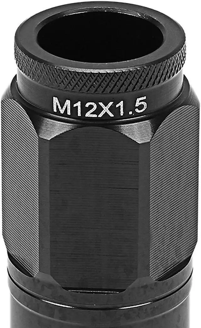 Alt view image 4 of 5 - 16-Piece M12 x 1.5 Aluminum Alloy Wheel Lug Nuts + 4 x Lock Nut + 1 x Lock Nut Key (Black)
