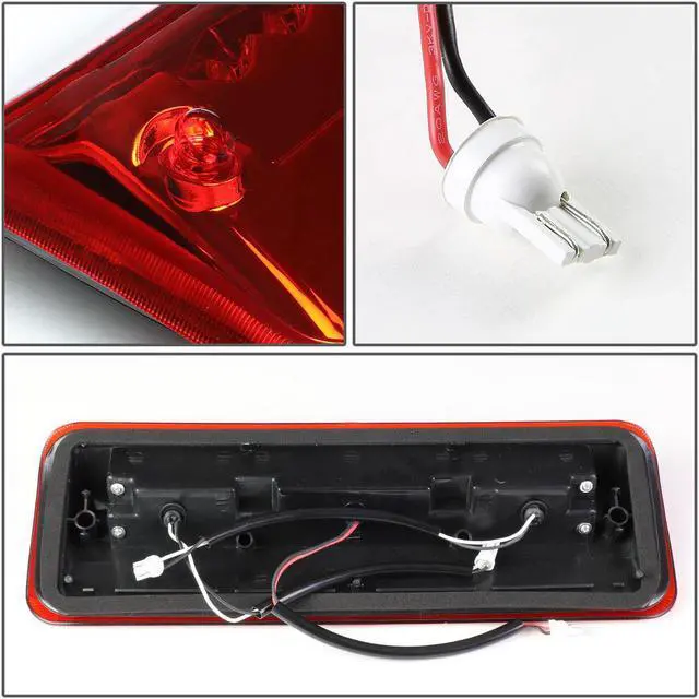 Alt view image 5 of 6 - DNA Motoring 3BL-F15004-3D-LED-RD For 2004 to 2010 Ford F150 Explorer Sport Trac Lincoln Mark LT 3D LED Bar 3rd Third Tail Brake Light w/Cargo Lamp Red Housing 05 06 07 08 09