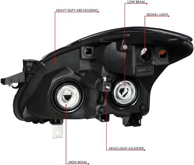 Alt view image 6 of 7 - DNA Motoring HL-OH-NA10-BK-AM For 2010 to 2012 Nissan Altima Sedan Pair Black Housing Amber Side Front Driving Headlight Headlamps 11 Left + Right