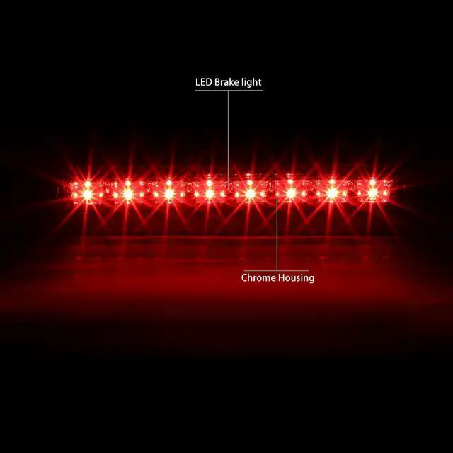 Alt view image 2 of 6 - DNA Motoring 3BL-NP93-LED-CH For 1993 to 1995 Nissan Pathfinder WD21 LED 3rd Third Tail Brake Light Rear Stop Lamp Chrome Housing 94 93 95