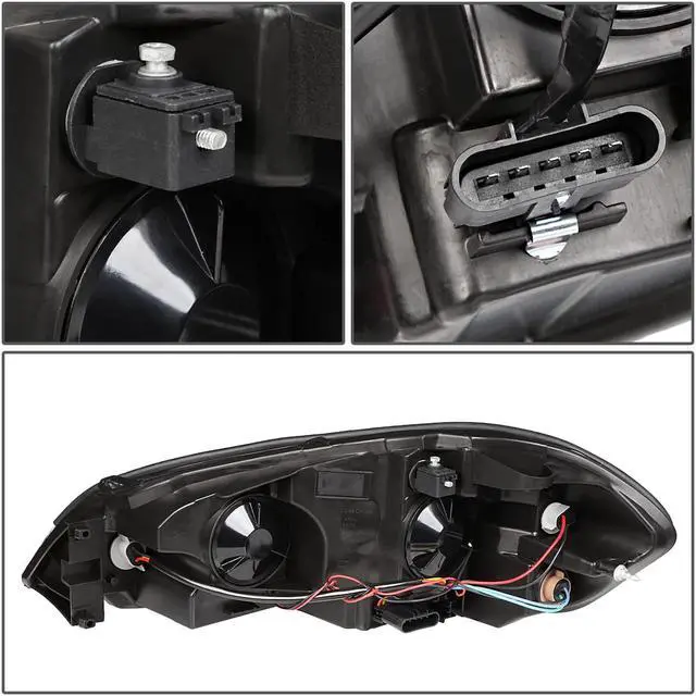 Alt view image 6 of 7 - DNA Motoring HL-LB-CI06-BK-AM For 2006 to 2016 Chevy Monte Carlo Impala Limited LED DRL Light Bar Headlight Black Housing Amber Corner Headlamp 07 08 09 10 11 12 13 14 15