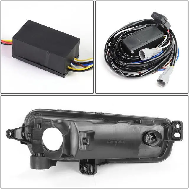 Alt view image 4 of 6 - DNA Motoring FL-FF16-CH-W For 2015 to 2017 Ford Focus LED DRL Fog Lights + Build-in Turn Signal + Wiring Harness + Chrome Bezel Clear Lens 16