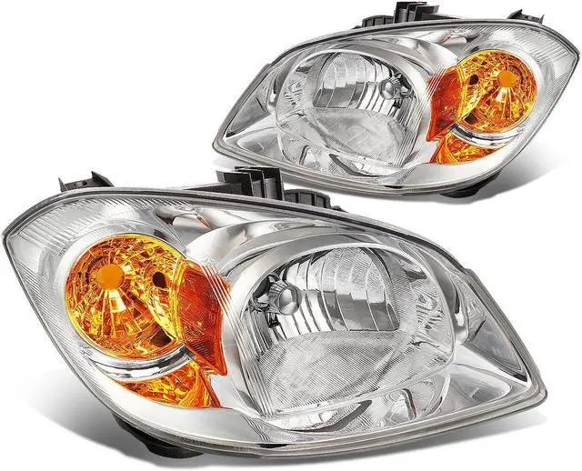 Main image of DNA Motoring HL-OH-027-CH-AM For 2005 to 2010 Chevy Cobalt Pontiac G5 Pursuit OE Style Headlight Chrome Housing Amber Corner Headlamp 06 07 08 09 Left + Right