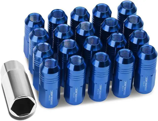 Main image of DNA Motoring LN-ZTL-9020-125-BL 20-Piece M12 x 1.25 Aluminum Alloy Wheel Lug Nuts + Deep Drive Extension (Blue)