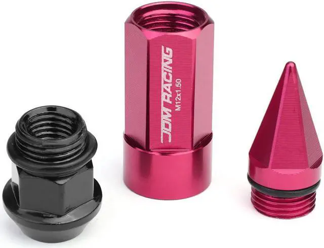 Alt view image 4 of 5 - DNA Motoring LN-ZTL-9028-15-PK M12 x 1.5 Open / Closed End 20-Piece Aluminum Alloy Wheel Lug Nuts + Deep Drive Extension (Pink)