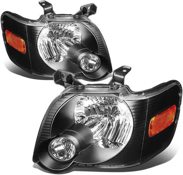 Main image of DNA Motoring HL-OH-FEXP06-BK-AM For 2006 to 2010 Ford Explorer Sport Trac U251 Pair Headlight Black Housing Amber Side 07 08 09 Left + Right