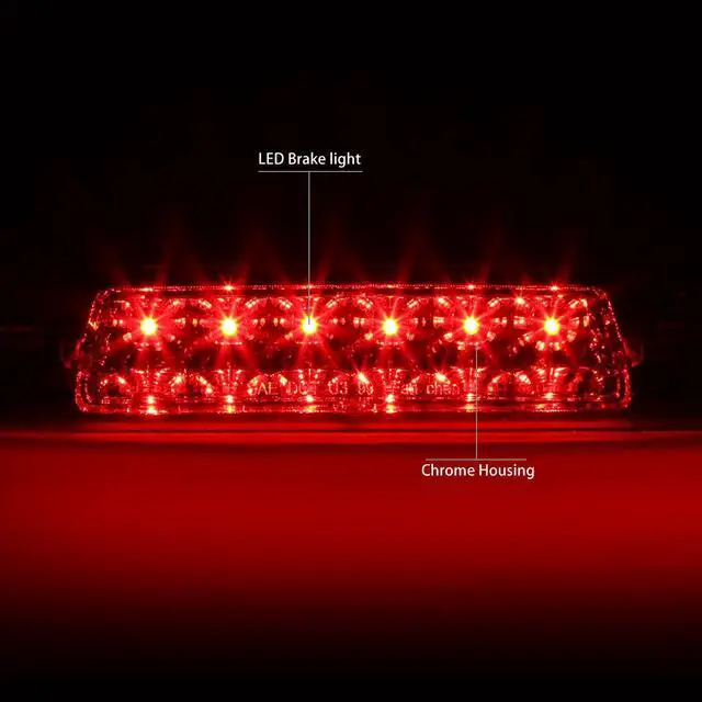 Alt view image 2 of 6 - DNA Motoring 3BL-TH01-LED-CH For 2001 to 2003 Toyota Highlander XU20 LED 3rd Third Tail Brake Light Rear Stop Lamp Chrome Housing 02 01 03