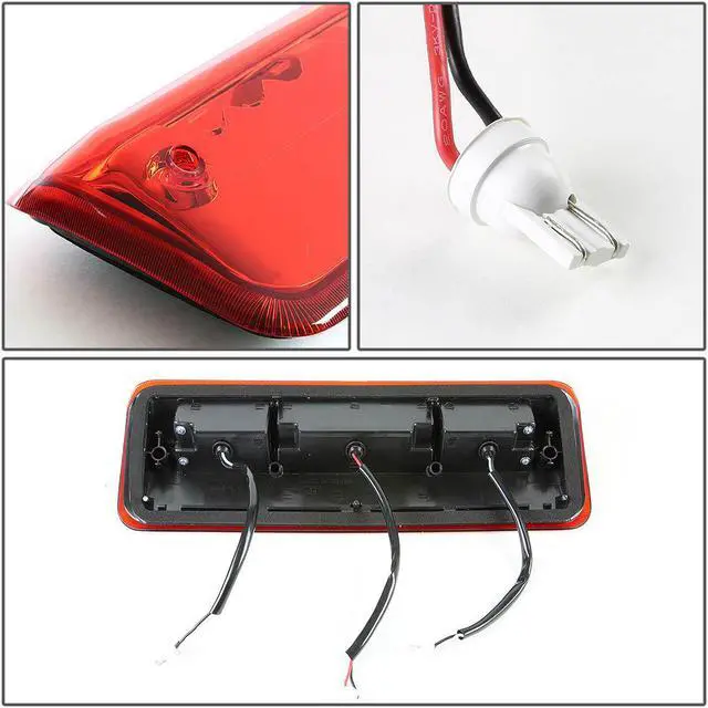 Alt view image 4 of 6 - DNA Motoring 3BL-F15004-LED-RD For 2004 to 2010 Ford F150 Explorer Sport Trac Lincoln Mark LT LED 3rd Third Tail Brake Light w/Cargo Lamp Red Housing 05 06 07 08 09