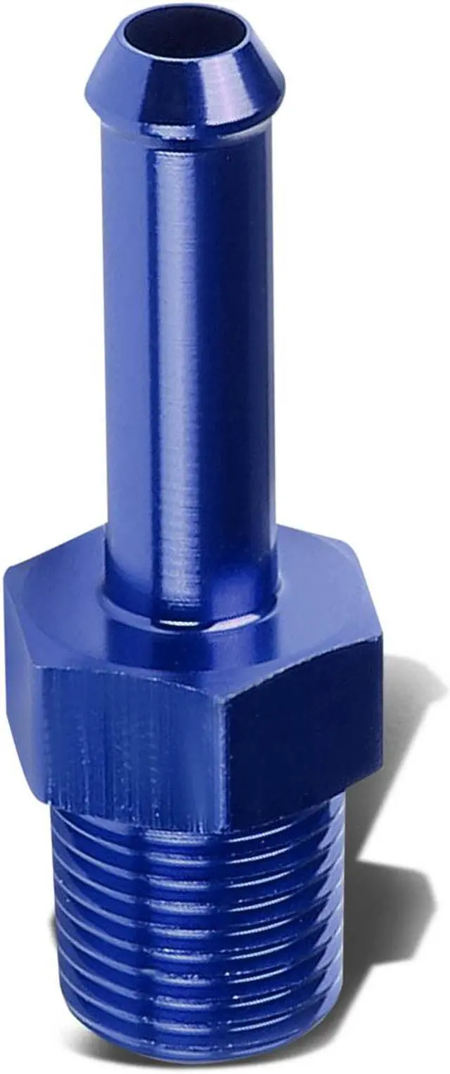 Alt view image 3 of 4 - DNA Motoring FT-1-9003-04-BL 1/8" NPT MALE STRAIGHT TO 1/4" HOSE PORT NIPPLE BLUE ALUMINUM FINISH ADAPTER