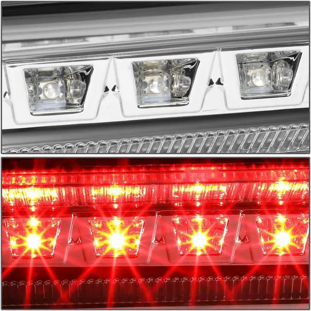 Alt view image 3 of 6 - DNA Motoring 3BL-FEXP11-LED-CH For 2011 to 2015 Ford Explorer U502 LED 3rd Third Tail Brake Light Rear Stop Lamp Chrome Housing 12 13 14