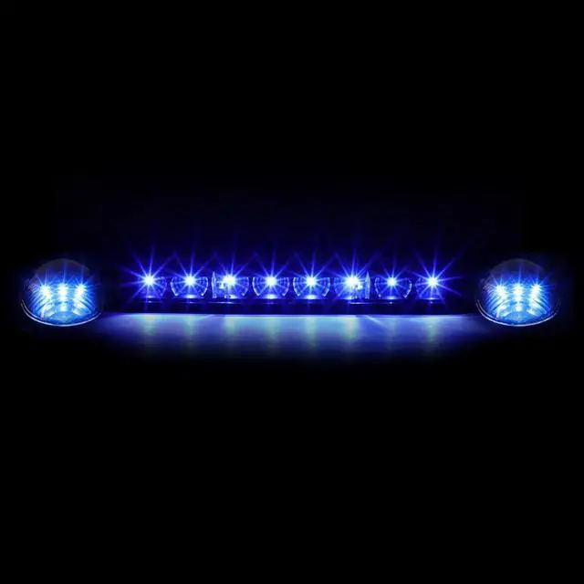 Alt view image 2 of 5 - DNA Motoring CBL-CSIL02-BK-B For 2002 to 2006 Chevy Silverado / GMC Sierra GMT800 LED Cab Roof Center Light + Pair Side Lamps (Black Housing Blue LED) 04 05