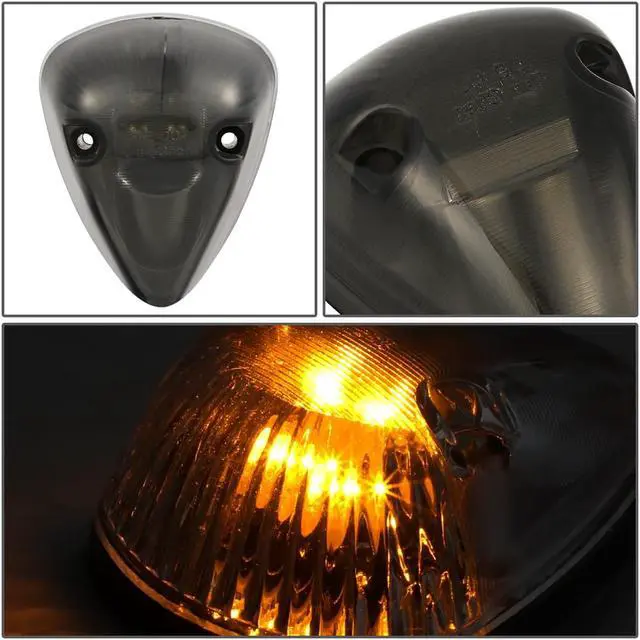 Alt view image 3 of 5 - DNA Motoring CBL-DR94-SM-Y For 1994 to 1998 Dodge Ram 1500 2500 3500 BR 5 X LED Cab Roof Top Lights (Smoked Housing Yellow LED) 95 96 97