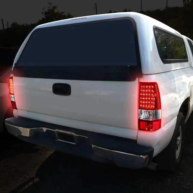 Alt view image 7 of 7 - DNA Motoring TL-CSIL03-LED-CH-RD For 2003 to 2007 Chevy Silverado / GMC Sierra Fleetside Pair of LED Tail Brake Lights Chrome Housing Red Lens) 04 05 06