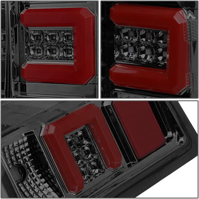 Alt view image 4 of 7 - DNA Motoring TL-CSIL15-LED-RD3D-CH-SM For 2014-2019 Chevy Silverado / GMC Sierra 1500 2500 3500 HD Red 3D LED Light Bar Tail Lights ( Chrome Housing Smoke Lens )