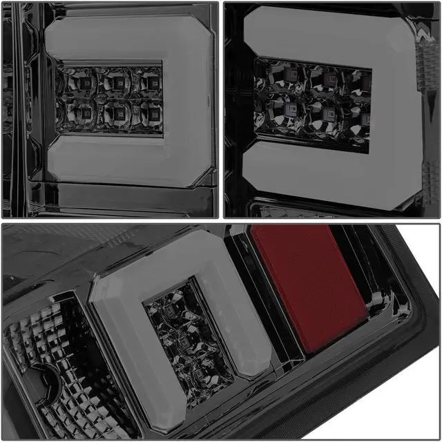 Alt view image 4 of 7 - DNA Motoring TL-CSIL15-LED-3D-CH-SM For 2014-2019 Chevy Silverado / GMC Sierra 1500 2500 3500 HD 3D LED Light Bar Tail Lights ( Chrome Housing Smoke Lens )