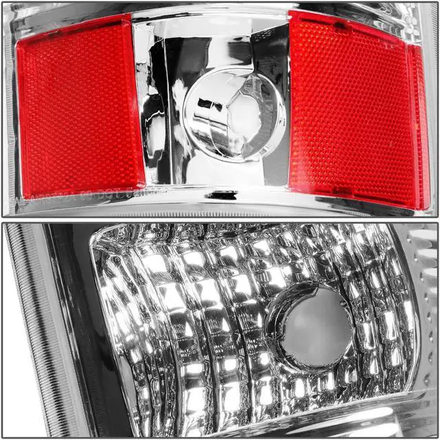 Alt view image 4 of 7 - DNA Motoring TL-CSIL03-LED-3D-CH-CL For 2003 to 2007 Silverado / Sierra Fleetside Pair of 3D LED Bar Tail Brake Lights (Chrome Housing Clear Lens) 04 05 06