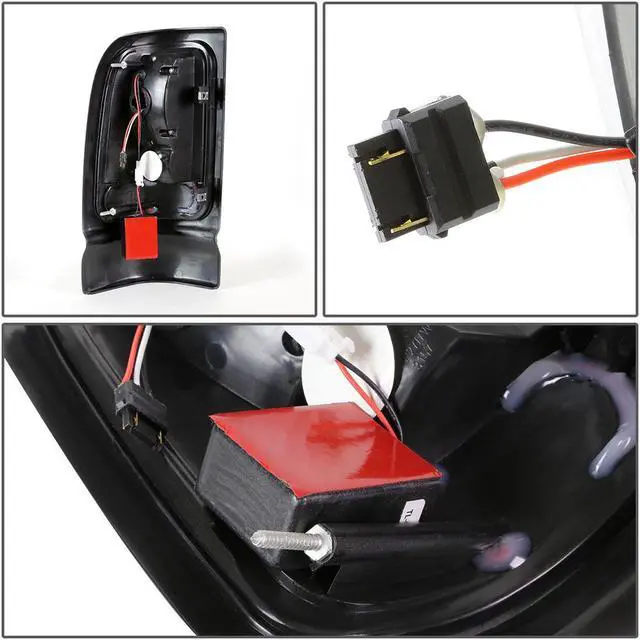 Alt view image 6 of 7 - For 1994 to 2002 Dodge Ram 1500 / 2500 / 3500 Pair of Chrome Housing Clear Lens LED Tail Brake Lights 95 96 97 98 99 00 01