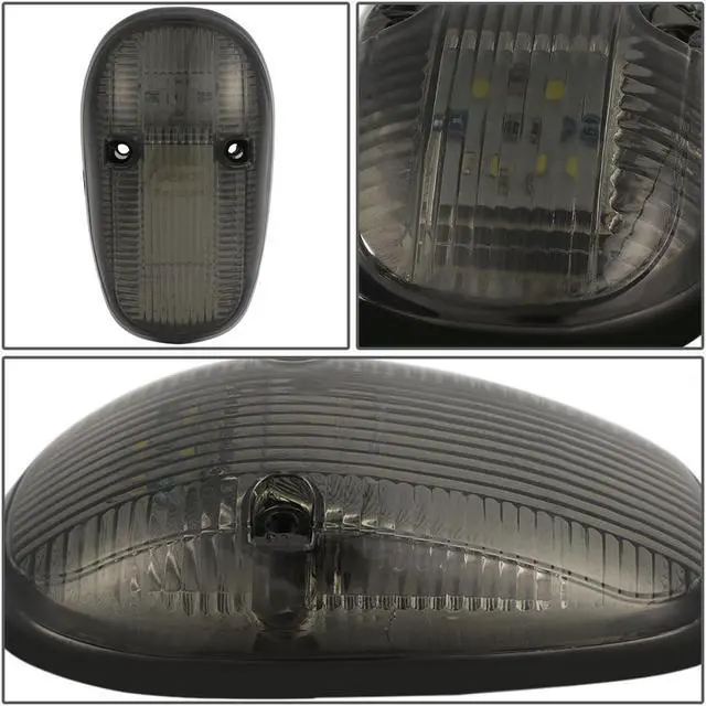 Alt view image 3 of 5 - DNA Motoring CBL-DR99-SM-W For 1999 to 2001 Dodge Ram 1500 2500 3500 BE 5 X LED Cab Roof Top Lights (Smoked Housing White LED) 00