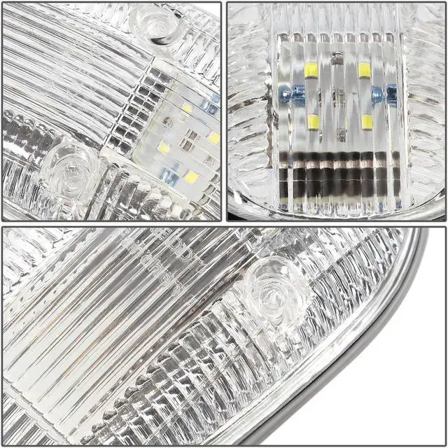 Alt view image 3 of 5 - DNA Motoring CBL-DR99-CH-B For 1999 to 2001 Dodge Ram 1500 2500 3500 BE 5 X LED Cab Roof Top Lights (Chrome Housing Blue LED) 00