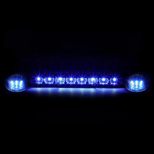 Alt view image 2 of 5 - DNA Motoring CBL-CSIL02-CH-B For 2002 to 2006 Chevy Silverado / GMC Sierra GMT800 LED Cab Roof Center Light + Pair Side Lamps (Chrome Housing Blue LED) 04 05