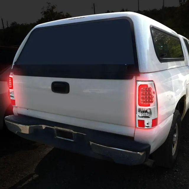 Alt view image 7 of 7 - DNA Motoring TL-CSIL03-LED-3D-CH-CL For 2003 to 2007 Silverado / Sierra Fleetside Pair of 3D LED Bar Tail Brake Lights (Chrome Housing Clear Lens) 04 05 06