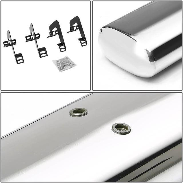 Alt view image 3 of 5 - DNA Motoring STEPB-4-885-SS For 2004 to 2014 Ford F150 Super Cab Stainless Steel 4" Oval Side Step Nerf Bar Running Board Left + Right 05 06 07 08 09 10 11