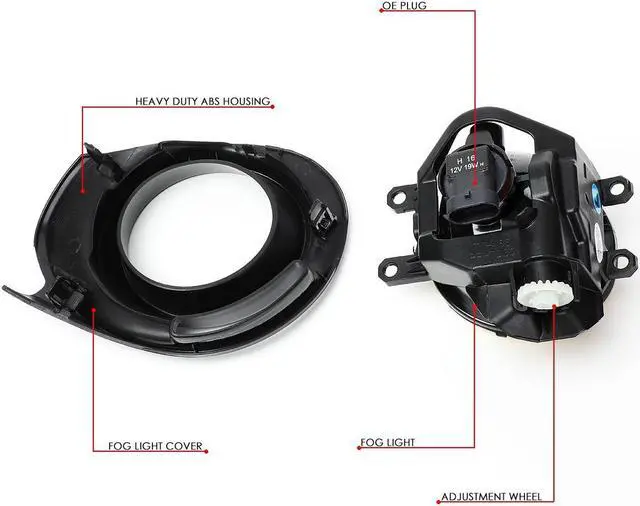 Alt view image 6 of 7 - DNA Motoring FL-ZTL-284-SM For 2015 to 2018 Toyota Prius C Pair Front Bumper Fog Light Lamp+Switch+Bezel Smoked Lens 16 17