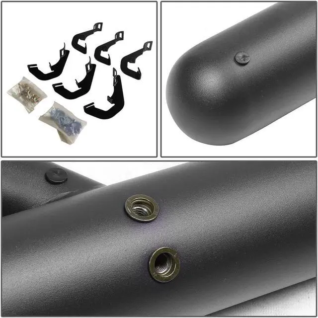 Alt view image 3 of 6 - DNA Motoring STEPB-GBP-002 For 2007 to 2019 Chevy Silverado GMC Sierra 1500 2500/3500HD Crew Cab Aluminum 3" Side Nerf Bar Running Board W/Downpipe Step