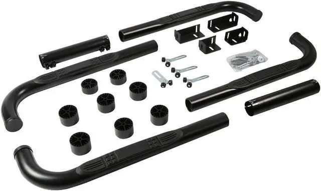 Alt view image 5 of 5 - DNA Motoring STEPB-3-UNI-BK For 1999 to 2011 Silverado Sierra Dodge Ram 1500 2500 3500 Extended Cab Pair Carbon Steel 3" Side Step Nerf Bar Running Board