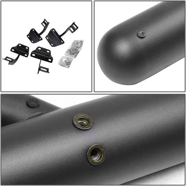 Alt view image 3 of 6 - DNA Motoring STEPB-GBP-006 For 2015 to 2020 Ford F150 F250 F350 Extended Cab Aluminum 3" Side Nerf Bar Running Board W/Downpipe Step Left + Right 16 17 18