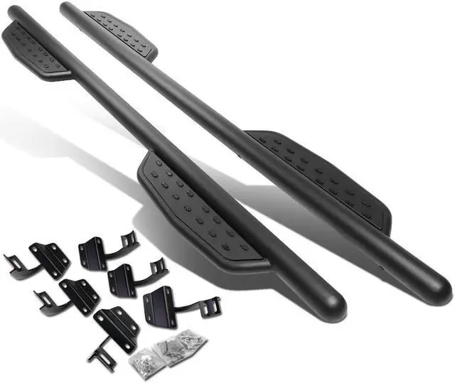 Main image of DNA Motoring STEPB-GBP-007 For 2015 to 2020 Ford F150 F250 F350 Crew Cab Aluminum 3" Side Nerf Bar Running Board W/Downpipe Step Left + Right 16