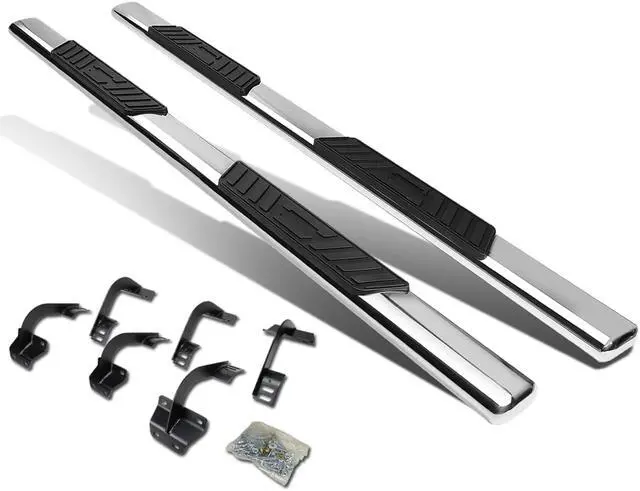 Main image of DNA Motoring STEPB-5O-944-SS For 2015 to 2020 Ford F150 F250 F350 Super Crew Cab Stainless Steel 5" Wide Oval Side Step Nerf Bar Running Board Left + Right