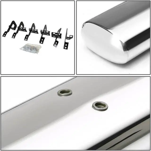 Alt view image 3 of 5 - DNA Motoring STEPB-5O-939-SS For 2009 to 2014 Ford F150 Supercrew Cab Stainless Steel 5" Oval Side Step Nerf Bar Running Board Left + Right 10 11 12 13