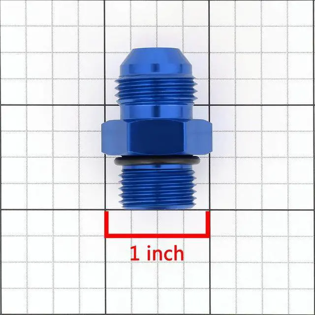 Alt view image 3 of 3 - DNA Motoring FT-4908-004-BL Aluminum AN8 8AN AN-8 M18*1.5 Oil/Fuel Line Hose/Gauge Male/Female Fitting Connector Blue