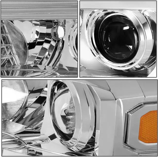 Alt view image 3 of 7 - DNA Motoring HL-OH-TTAM16-CH-AM For 2016 to 2020 Toyota Tacoma Pair Chrome Housing Amber Corner Projector Headlight / Headlamp Set 17