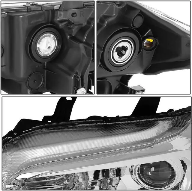 Alt view image 5 of 7 - DNA Motoring HL-OH-TTAM16-CH-AM For 2016 to 2020 Toyota Tacoma Pair Chrome Housing Amber Corner Projector Headlight / Headlamp Set 17