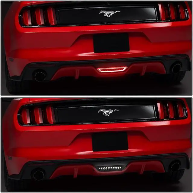 Alt view image 5 of 7 - DNA Motoring 3BL-FM15-LED-SM For 2015 to 2018 Ford Mustang LED Neon Shape Third 3rd Tail Brake Light Reverse / Back Up Rear Fog Lamp Smoked Lens 16 17