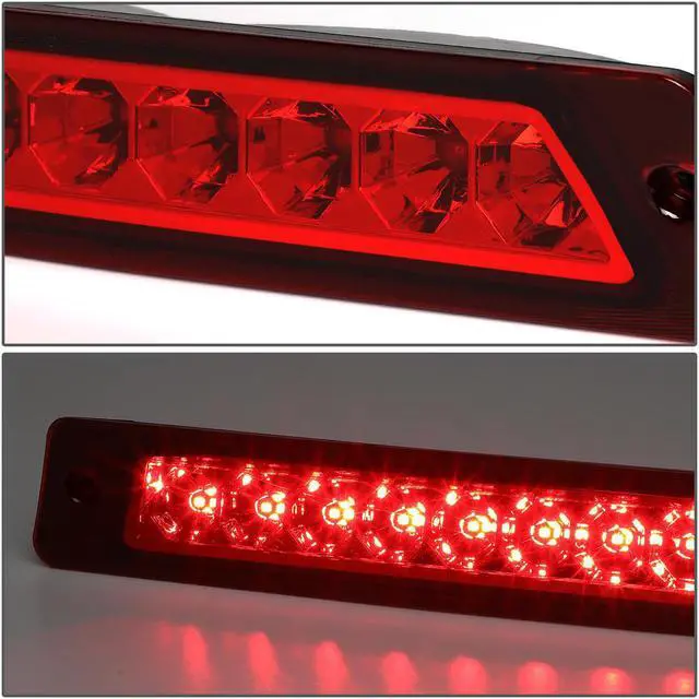 Alt view image 3 of 5 - DNA Motoring 3BL-FM87-LED-RD For 1987 to 1993 Ford Mustang GT / LX Convertible w/Spoiler Full LED Third Tail Brake Light Rear Center Stop Lamp Red